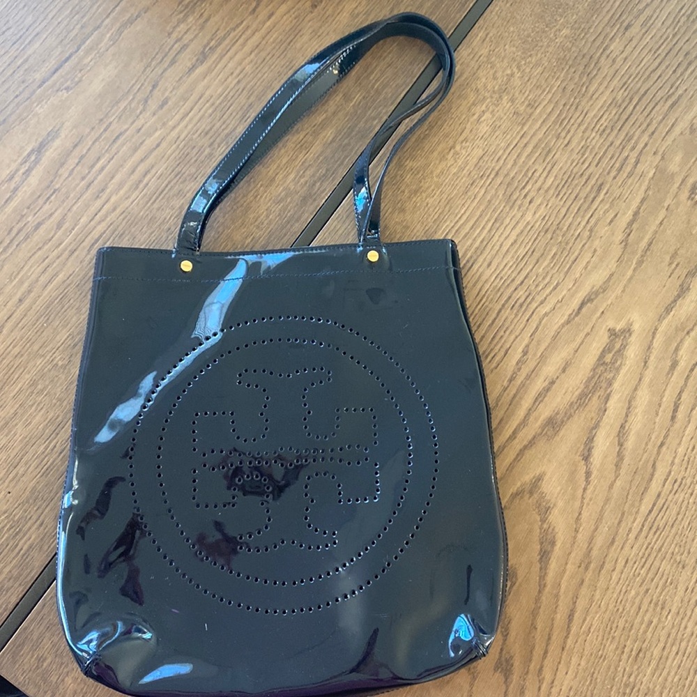 Tory Burch Navy Patent Leather Tote